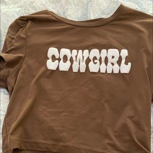 Brown cow girl shirt